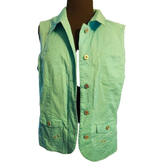 Christopher & Banks Teal 4 Pocket  Vest Size L - Picture 1 of 4